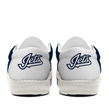 LIMITED EDITION - NEW CUSTOMIZED NHL21 WPJ WINNIPEG JETS LOAFER SHOES