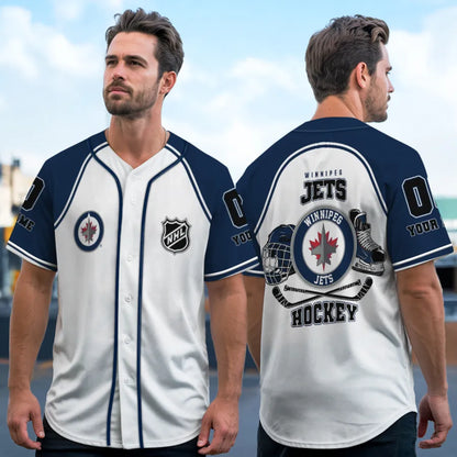 LIMITED EDITION - NEW CUSTOMIZED NHL21 WN JETS BASEBALL JERSEY