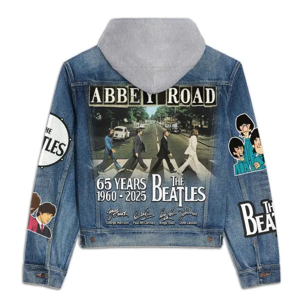 NEW PREMIUM THE BEATLES HOODED DENIM JACKET