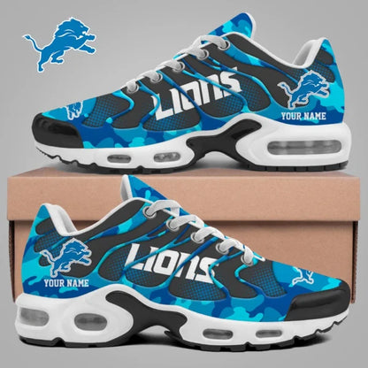 LIMITED EDITION - NEW CUSTOMIZED NFL04 DTL DETROIT LIONS UNISEX AIR MAX PLUS SNEAKERS