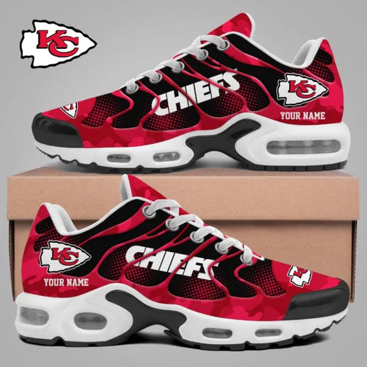 LIMITED EDITION - NEW CUSTOMIZED NFL01 KCC KANSAS CITY CHIEFS UNISEX AIR MAX PLUS SNEAKERS