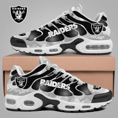 LIMITED EDITION - NEW CUSTOMIZED NFL07 LVR LAS VEGAS RAIDERS UNISEX AIR MAX PLUS SNEAKERS