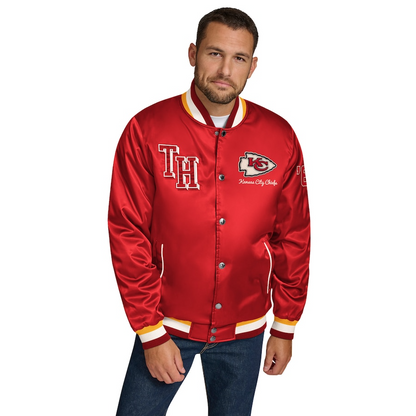 LIMITED EDITION - NEW PREMIUM NFL01 KCC KANSAS CITY CHIEFS SATIN VARSITY JACKET