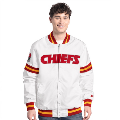 LIMITED EDITION - NEW PREMIUM NFL01 KCC KANSAS CITY CHIEFS SATIN VARSITY JACKET