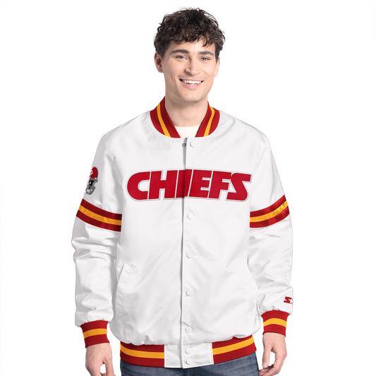 LIMITED EDITION - NEW PREMIUM NFL01 KCC KANSAS CITY CHIEFS SATIN VARSITY JACKET