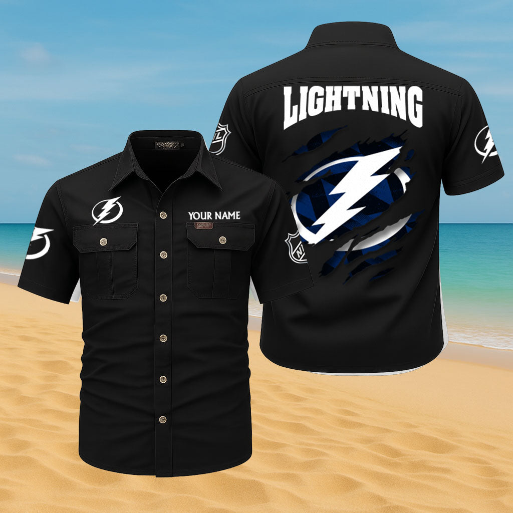 LIMITED EDITION - NEW CUSTOMIZED NHL12 TPL TAMPA BAY LIGHTNING CARGO SHIRT
