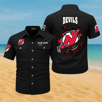 LIMITED EDITION - NEW CUSTOMIZED NHL06 NJD NEW JERSEY DEVILS CARGO SHIRT