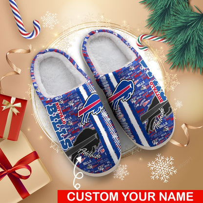 LIMITED EDITION - NEW CUSTOMIZED NFL03 BFB BUFFALO BILLS FOAM SLIPPERS
