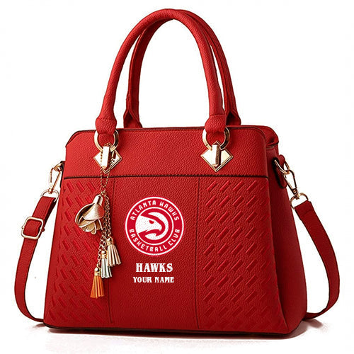 LIMITED EDITION - NEW CUSTOMIZED NBA17 AH ATLANTA HAWKS WOMENS HANDBAGS MULTICOLOR