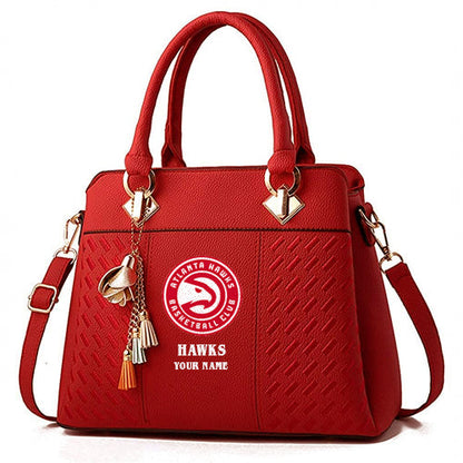 LIMITED EDITION - NEW CUSTOMIZED NBA17 AH ATLANTA HAWKS WOMENS HANDBAGS MULTICOLOR