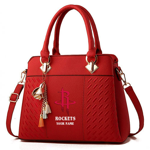 LIMITED EDITION - NEW CUSTOMIZED NBA07 HR HOUSTON ROCKETS WOMEN'S HANDBAGS MULTICOLOR