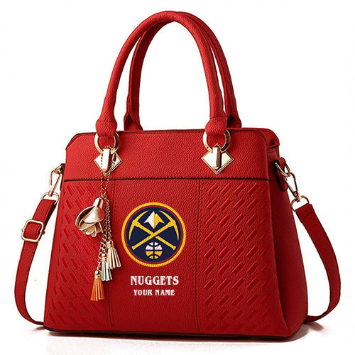 LIMITED EDITION - NEW CUSTOMIZED NBA08 DN DENVER NUGGETS WOMEN'S HANDBAGS MULTICOLOR