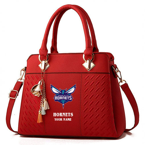 LIMITED EDITION - NEW CUSTOMIZED NBA27 CH CHARLOTTE HORNETS WOMEN'S HANDBAGS MULTICOLOR