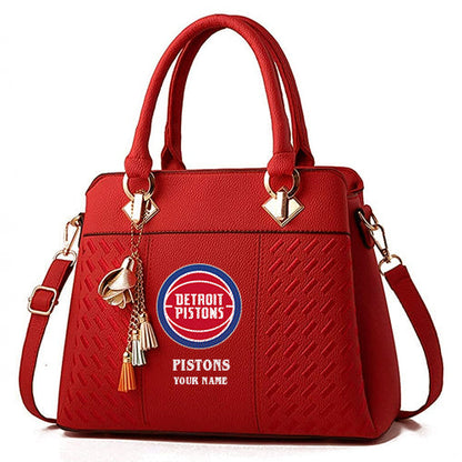 LIMITED EDITION - NEW CUSTOMIZED NBA14 DP DETROIT PISTONS WOMEN'S HANDBAGS MULTICOLOR