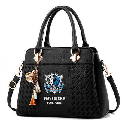 LIMITED EDITION - NEW CUSTOMIZED NBA18 DM DALLAS MAVERICKS WOMEN'S HANDBAGS MULTICOLOR