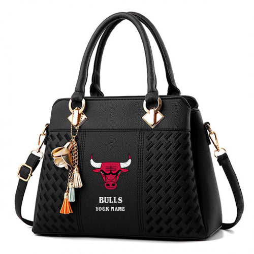 LIMITED EDITION - NEW CUSTOMIZED NBA19 CB CHICAGO BULLS WOMEN'S HANDBAGS MULTICOLOR