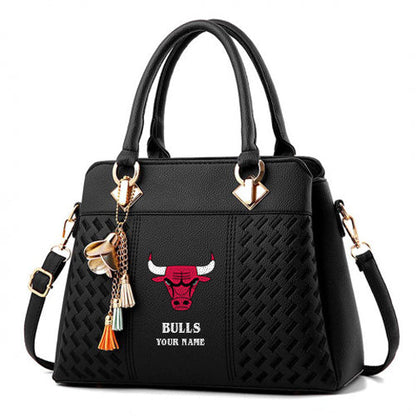 LIMITED EDITION - NEW CUSTOMIZED NBA19 CB CHICAGO BULLS WOMEN'S HANDBAGS MULTICOLOR