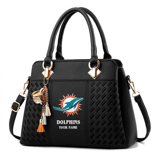 LIMITED EDITION - NEW CUSTOMIZED NFL19 MDP MIAMI DOLPHINS HANDBAG IN MULTIPLE COLORS