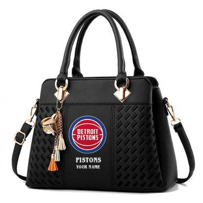 LIMITED EDITION - NEW CUSTOMIZED NBA14 DP DETROIT PISTONS WOMEN'S HANDBAGS MULTICOLOR