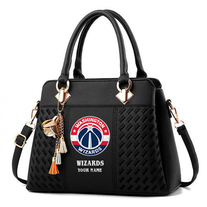 LIMITED EDITION - NEW CUSTOMIZED NBA28 WW WASHINGTON WIZARDS WOMEN'S HANDBAGS MULTICOLOR
