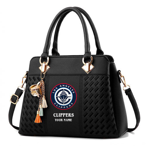 LIMITED EDITION - NEW CUSTOMIZED NBA10 LC LOS ANGELES CLIPPERS WOMEN'S HANDBAGS MULTICOLOR