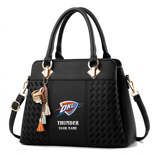 LIMITED EDITION - NEW CUSTOMIZED NBA01 OC OKLAHOMA CITY THUNDER WOMEN'S HANDBAGS MULTICOLOR