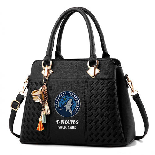 LIMITED EDITION - NEW CUSTOMIZED NBA05 MT MINNESOTA TIMBERWOLVES WOMEN'S HANDBAGS MULTICOLOR