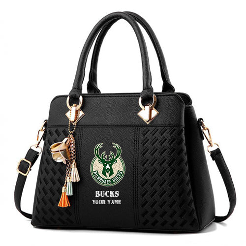 LIMITED EDITION - NEW CUSTOMIZED NBA11 MB MILWAUKEE BUCKS WOMEN'S HANDBAGS MULTICOLOR