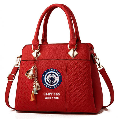 LIMITED EDITION - NEW CUSTOMIZED NBA10 LC LOS ANGELES CLIPPERS WOMEN'S HANDBAGS MULTICOLOR