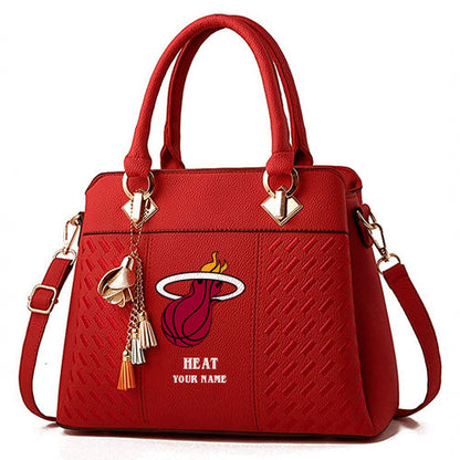 LIMITED EDITION - NEW CUSTOMIZED NBA20 MH MIAMI HEAT WOMEN'S HANDBAGS MULTICOLOR