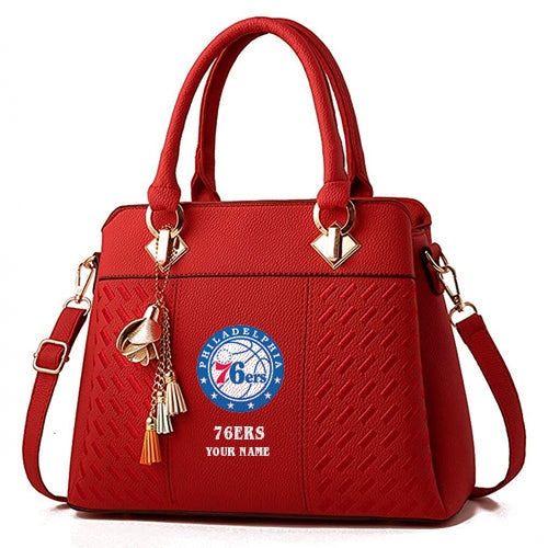 LIMITED EDITION - NEW CUSTOMIZED NBA26 P76 PHILADELPHIA 76ERS WOMEN'S HANDBAGS MULTICOLOR