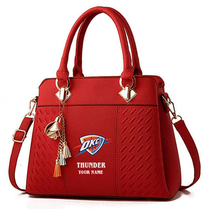 LIMITED EDITION - NEW CUSTOMIZED NBA01 OC OKLAHOMA CITY THUNDER WOMEN'S HANDBAGS MULTICOLOR