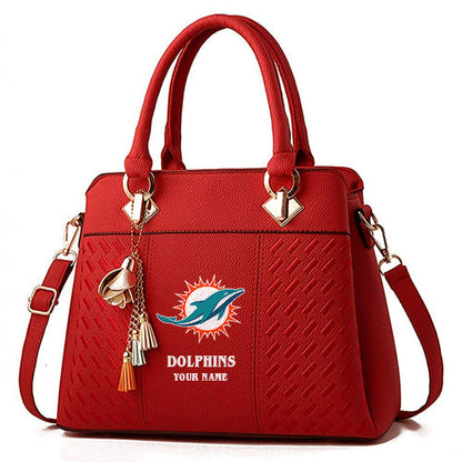 LIMITED EDITION - NEW CUSTOMIZED NFL19 MDP MIAMI DOLPHINS HANDBAG IN MULTIPLE COLORS