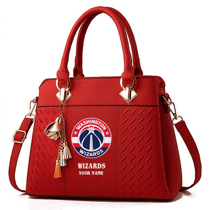 LIMITED EDITION - NEW CUSTOMIZED NBA28 WW WASHINGTON WIZARDS WOMEN'S HANDBAGS MULTICOLOR