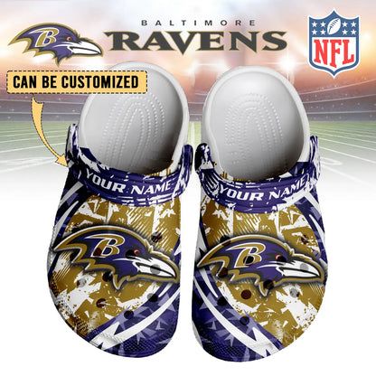 LIMITED EDITION - NEW CUSTOMIZED NFL28 BTR BALTIMORE RAVENS CLOGS SHOES