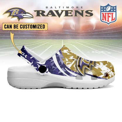 LIMITED EDITION - NEW CUSTOMIZED NFL28 BTR BALTIMORE RAVENS CLOGS SHOES