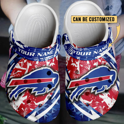LIMITED EDITION - NEW CUSTOMIZED NFL03 BFB BUFFALO BILLS CLOGS SHOES