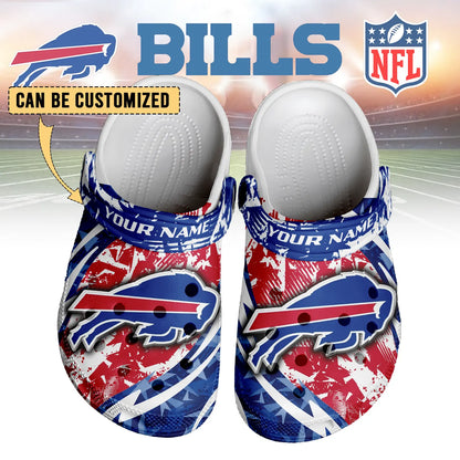 LIMITED EDITION - NEW CUSTOMIZED NFL03 BFB BUFFALO BILLS CLOGS SHOES