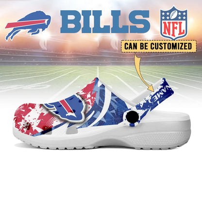 LIMITED EDITION - NEW CUSTOMIZED NFL03 BFB BUFFALO BILLS CLOGS SHOES