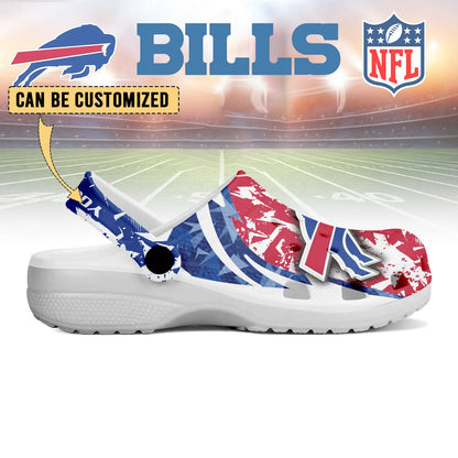 LIMITED EDITION - NEW CUSTOMIZED NFL03 BFB BUFFALO BILLS CLOGS SHOES