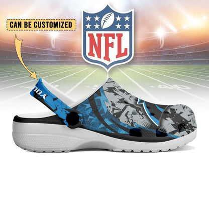 LIMITED EDITION - NEW CUSTOMIZED NFL23 CLP CAROLINA PANTHERS CLOGS SHOES