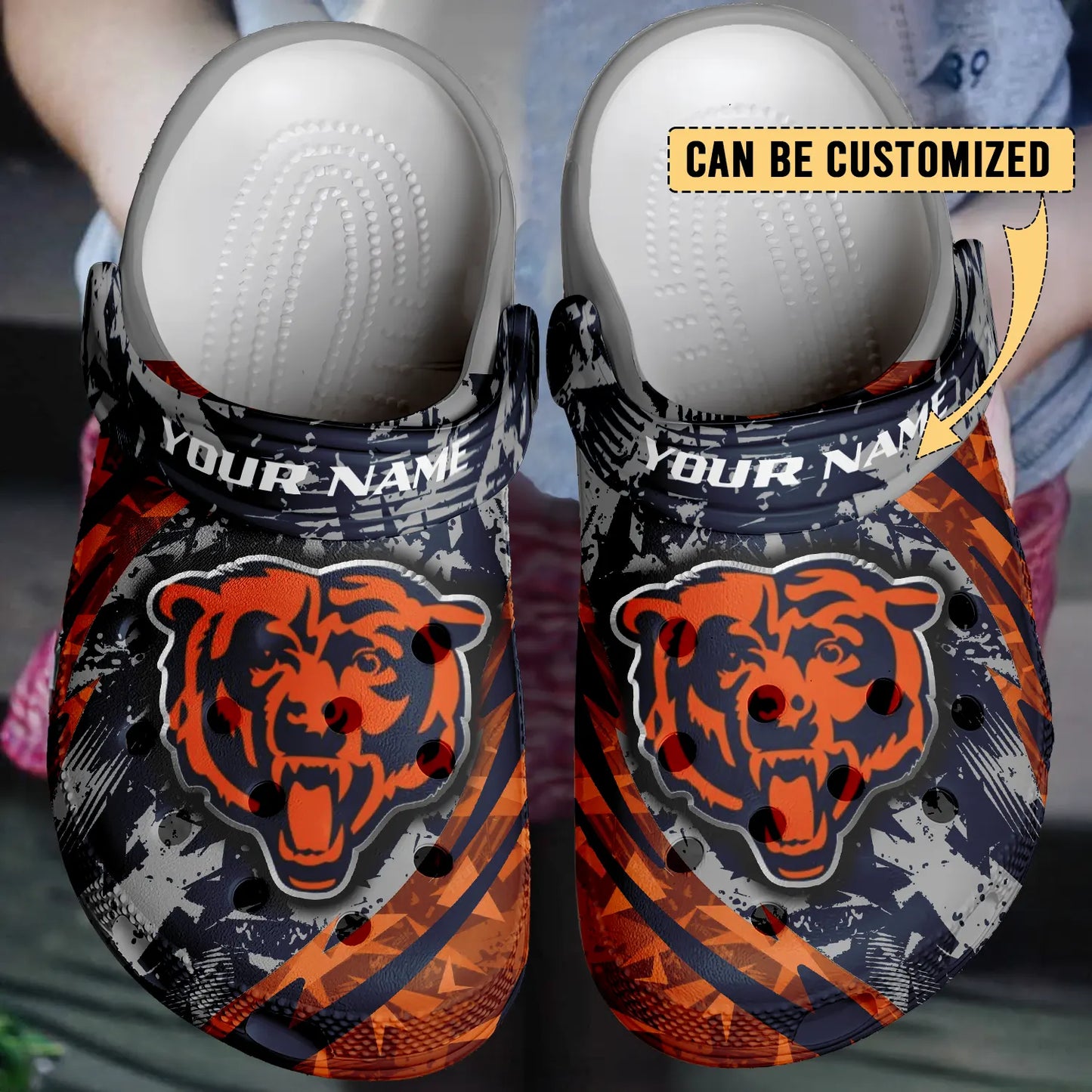 LIMITED EDITION - NEW CUSTOMIZED NFL26 CCB CHICAGO BEARS CLOGS SHOES
