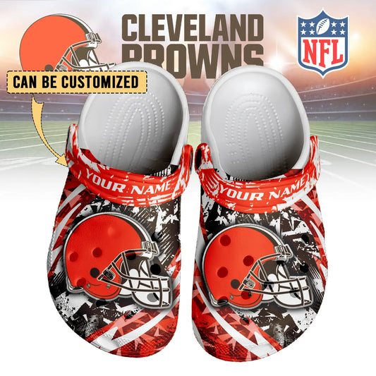 LIMITED EDITION - NEW CUSTOMIZED NFL29 CLB CLEVELAND BROWNS CLOGS SHOES