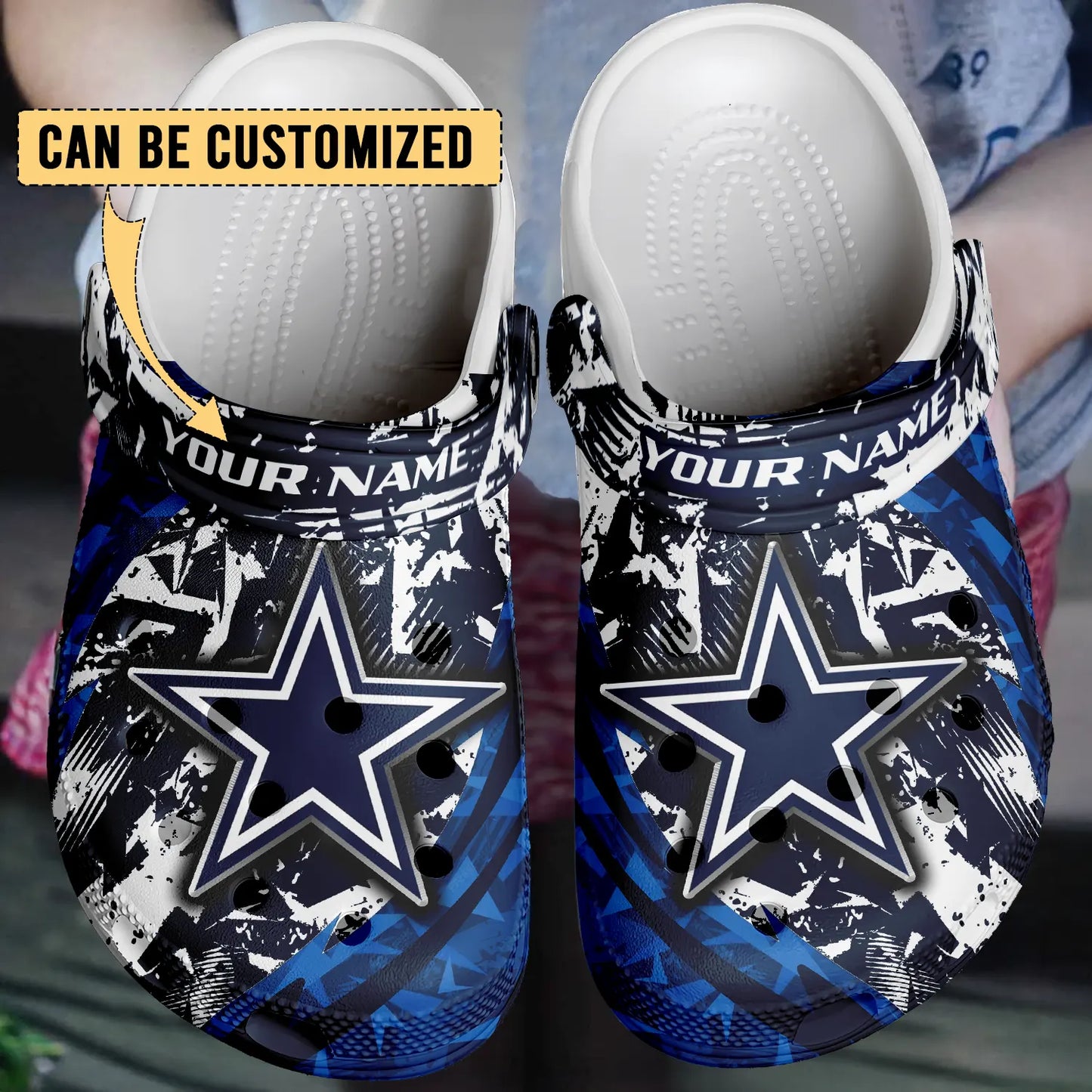LIMITED EDITION - NEW CUSTOMIZED NFL21 DCB DALLAS COWBOYS CLOGS SHOES