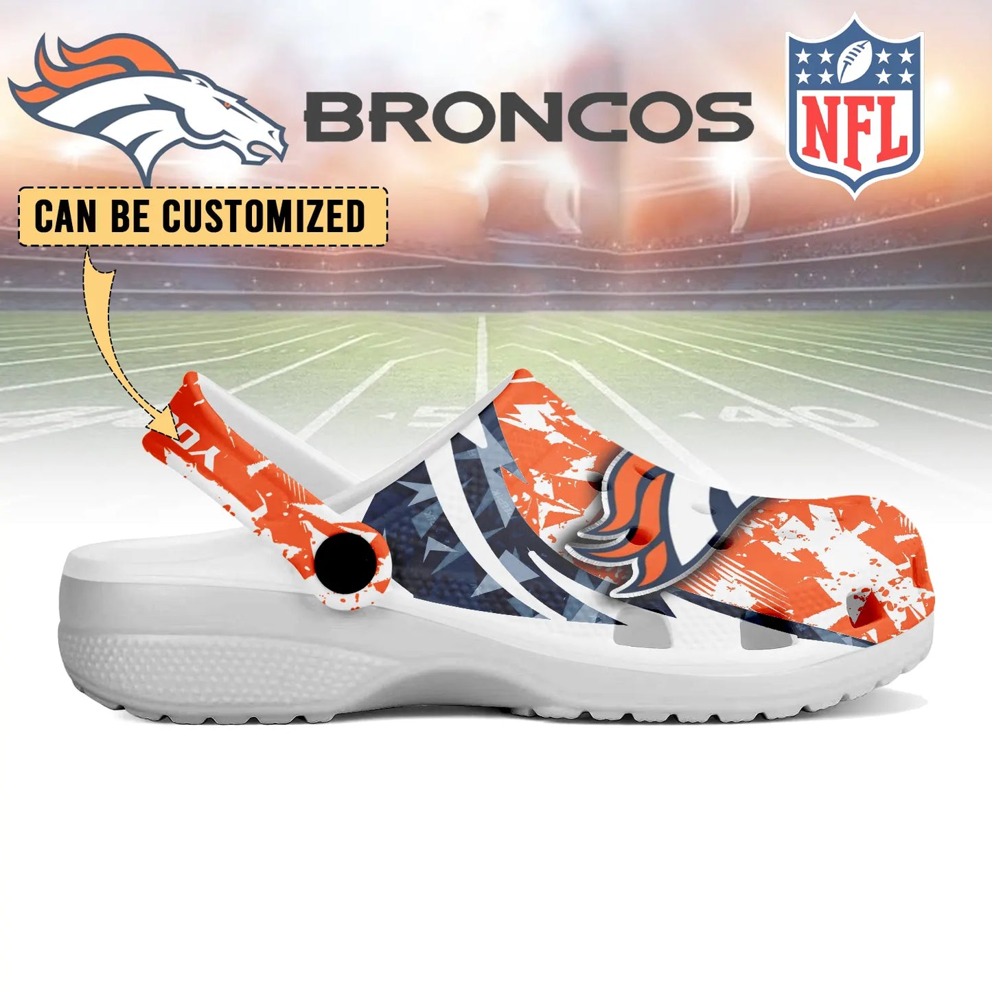 LIMITED EDITION - NEW CUSTOMIZED NFL13 DVB DENVER BRONCOS CLOGS SHOES