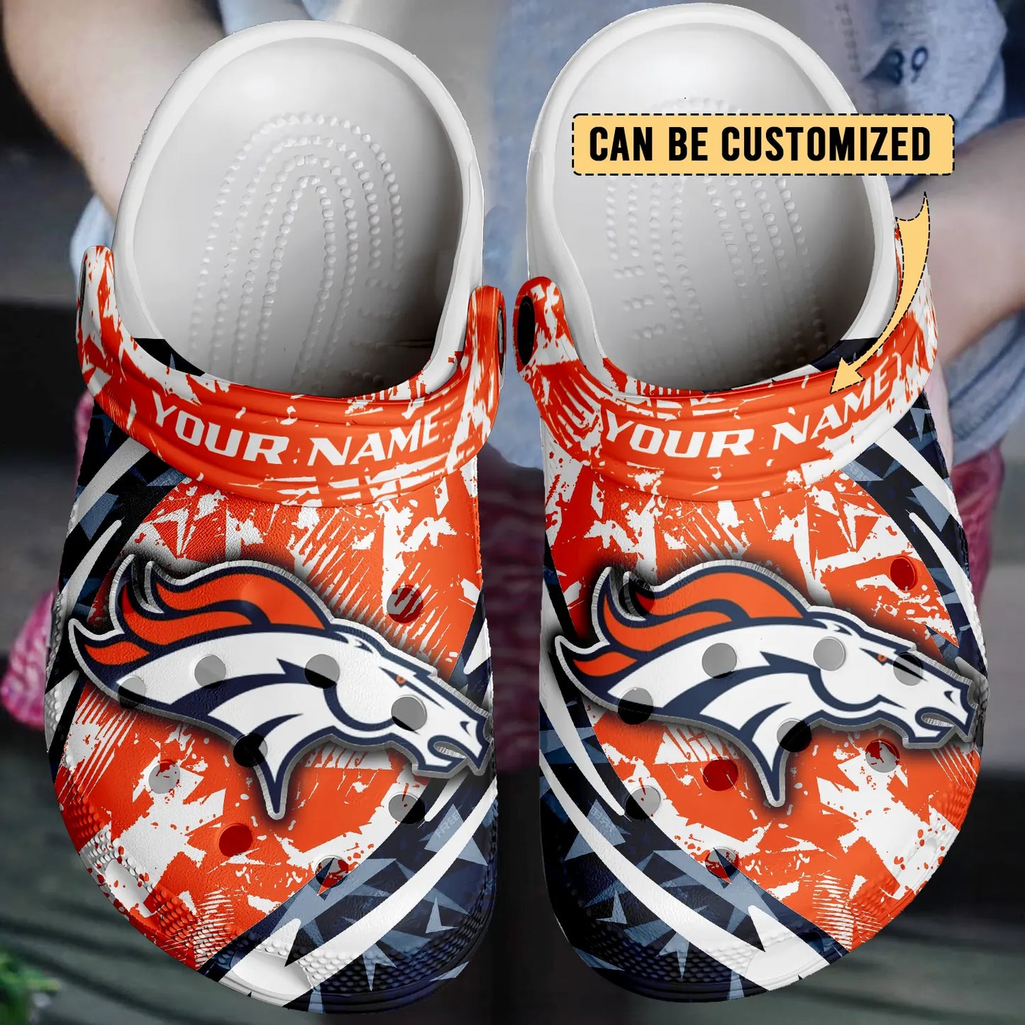 LIMITED EDITION - NEW CUSTOMIZED NFL13 DVB DENVER BRONCOS CLOGS SHOES