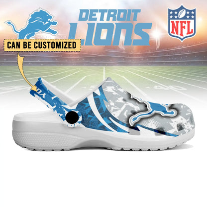 LIMITED EDITION - NEW CUSTOMIZED NFL04 DTL DETROIT LIONS CLOGS SHOES