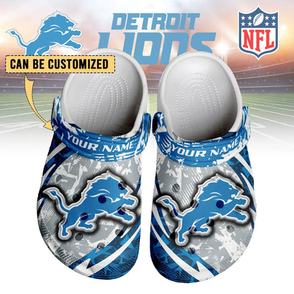 LIMITED EDITION - NEW CUSTOMIZED NFL04 DTL DETROIT LIONS CLOGS SHOES