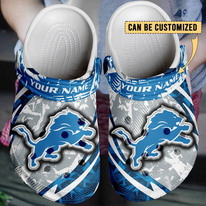 LIMITED EDITION - NEW CUSTOMIZED NFL04 DTL DETROIT LIONS CLOGS SHOES