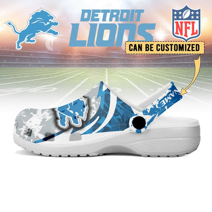 LIMITED EDITION - NEW CUSTOMIZED NFL04 DTL DETROIT LIONS CLOGS SHOES